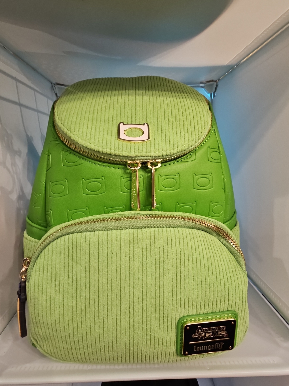Loungefly Adventure Time Finn corduroy Backpack Featuring Debossed Images